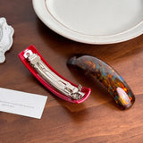 The "Mosaic Marble" Acetate Clip: Stunning Colorful Spring Barrette