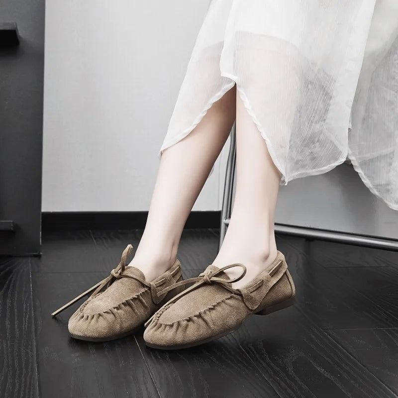 Damen Loafers aus echtem Leder – Flache Mokassins im britischen Stil