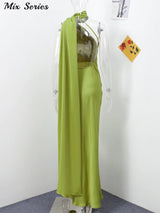 Sexy Satinband Neckholder Partykleid – Elegantes rückenfreies Abendkleid für Damen