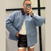 Freizeit-Jacke für Damen | Urbaner Kurzmantel mit Revers im Loose Fit