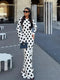 Women’s White Polka Dot Maxi Dress – Casual Slim Fit O-Neck Dress