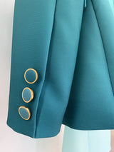 Damen Blazer mit einem Knopfleiste, Ombré-Print & schmal geschnittener Schlaghose