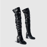 Women’s Patent Leather Over-The-Knee Boots – Sexy High Heel Thigh High Boots