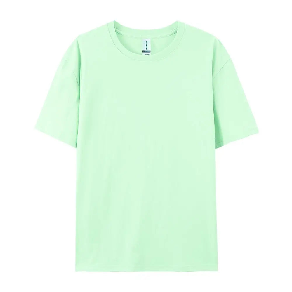 Damen Essential Solid T-Shirt: Relaxed Fit Premium-Baumwoll-Kurzarm-Oberteil