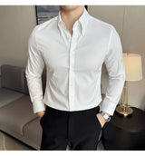Herren Luxus Hemd mit großem Kragen – Hochwertiges, einfarbiges Slim Fit Hemd