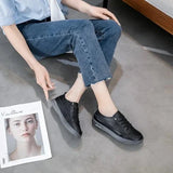 Women’s Genuine Leather Loafers – Soft Sole Lace-Up Flats