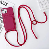 Crossbody Lanyard Card Holder Case for iPhone 17 Air 16 15 14 13 12 Pro Max
