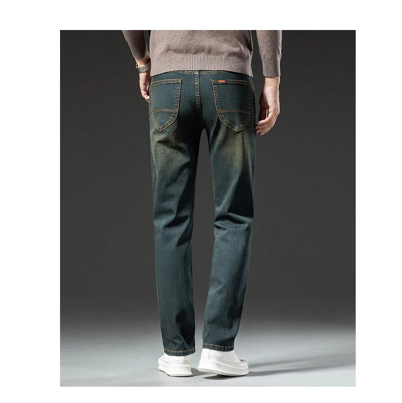 Herren Premium Vintage Jeans | Neue hochwertige elastische Business-Freizeit-Jeans