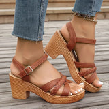 Damen Plateau-Sandalen mit Knöchelriemen – Dicke Absatz Sommer Gladiator-Schuhe