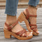 Women’s Ankle Strap Platform Sandals – Thick Heeled Summer Gladiator Shoes