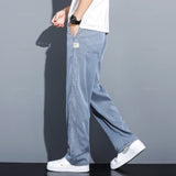 Men’s Thin Soft Lyocell Wide Leg Pants – Loose Straight Casual Trousers