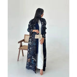 Die „Royal Archive“ Vintage Print Abaya | Offener Cardigan & Dubai Luxus Robe