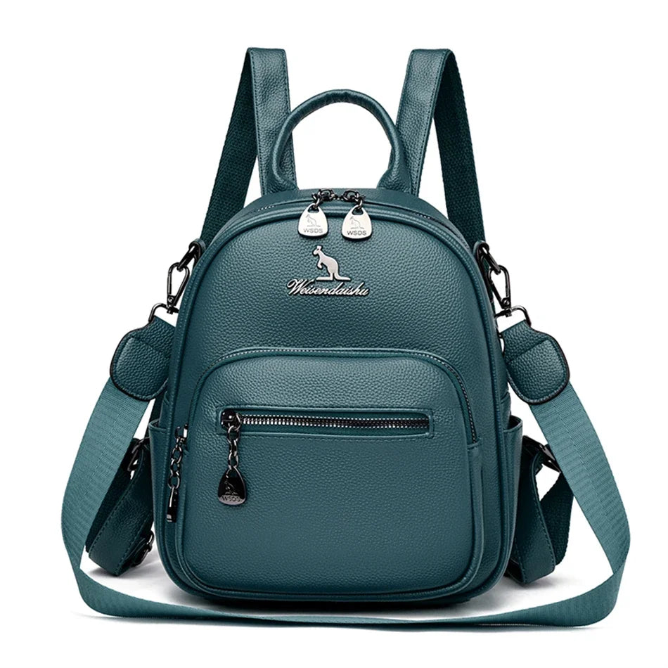 3-in-1 Women's Soft Leather Fashion Backpack | Large Capacity Travel Bag