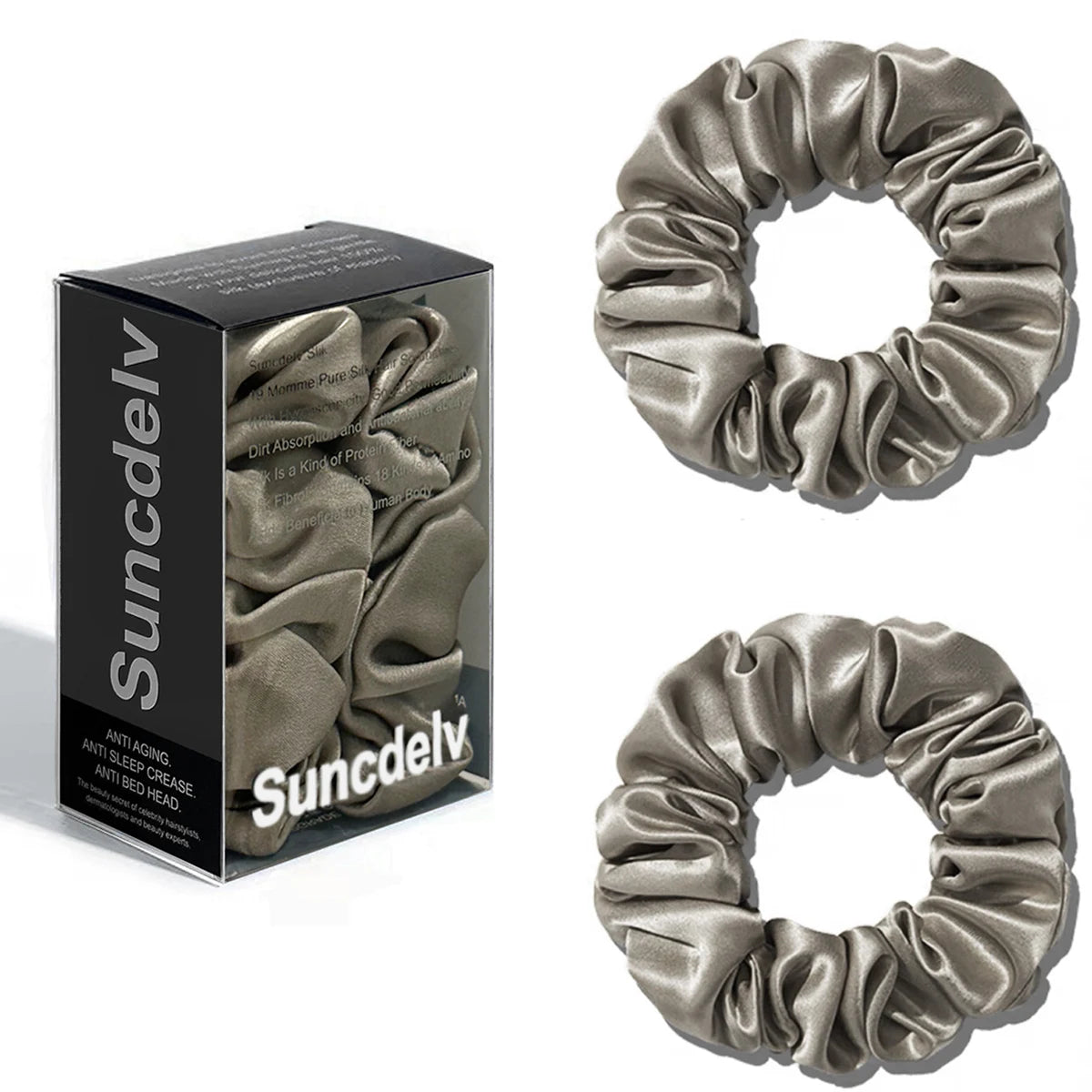 The "Silk-Glow" Duo: 2Pcs Pure 22 Momme Natural Silk Scrunchies