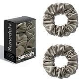 The "Silk-Glow" Duo: 2Pcs Pure 22 Momme Natural Silk Scrunchies