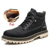 The Heritage Craftsman: Herren Retro Warme Arbeitsstiefel – Winterstiefel im Vintage-Stil mit Fellfutter
