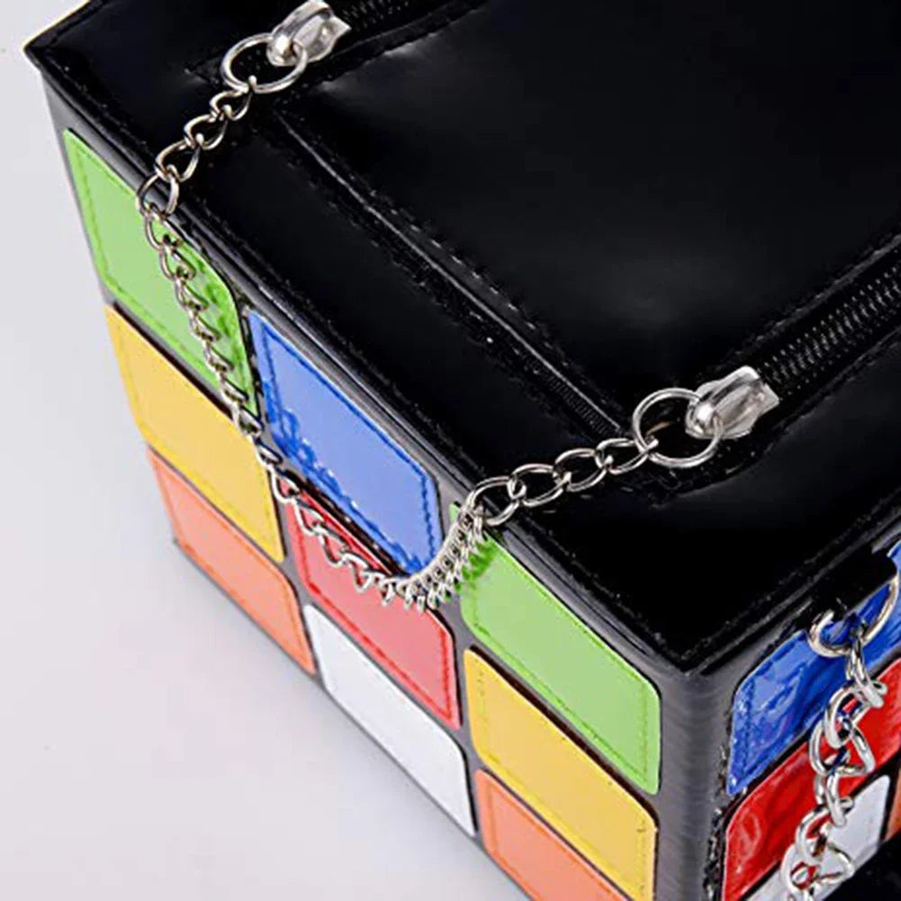 Luxury Chic Cubic Shape Box Handbag | Designer Chain Tote for Women