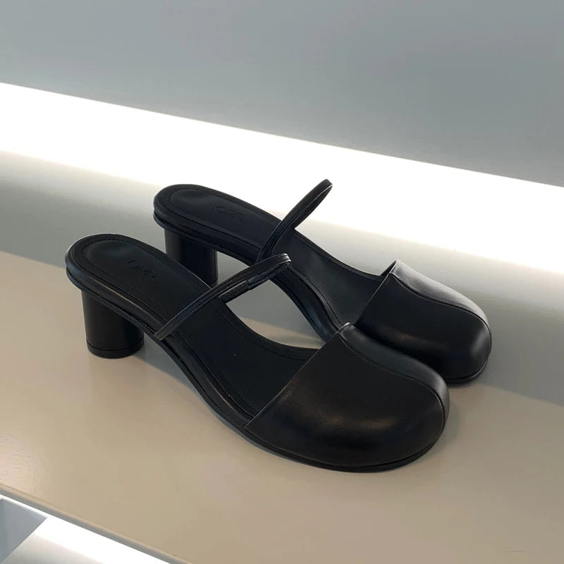 Women’s Cover Toe Mules – Elegant Slip-On Slingback Sandalias