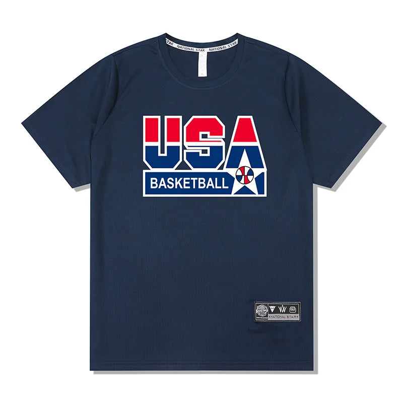 Herren lockeres Outdoor-Basketball-T-Shirt | Sommer schnelltrocknendes Streetwear-T-Shirt