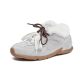 Women’s Genuine Leather German Training Shoes – Winter Velvet Fur Lined Sneakers