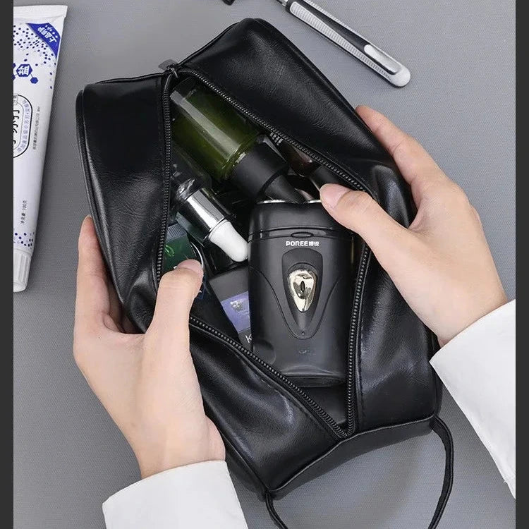 The "Cloud-Carry" Travel Set: Premium PU Leather Cosmetic Bag