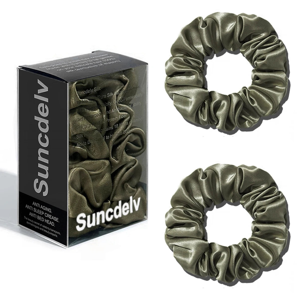 The "Silk-Glow" Duo: 2Pcs Pure 22 Momme Natural Silk Scrunchies