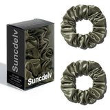 The "Silk-Glow" Duo: 2Pcs Pure 22 Momme Natural Silk Scrunchies