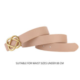 Damen-Wildleder-Rindledergürtel 2,8 cm – Vintage schmaler Gürtel mit Retro-Goldschnalle