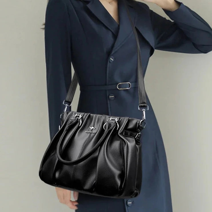 Damen-Einkaufstasche aus echtem weichem Leder – Luxuriöse Handtasche mit großem Fassungsvermögen
