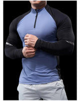 Men’s Half-Zip Performance Polo | Long-Sleeve Quick-Drying Fitness Tights Shirt