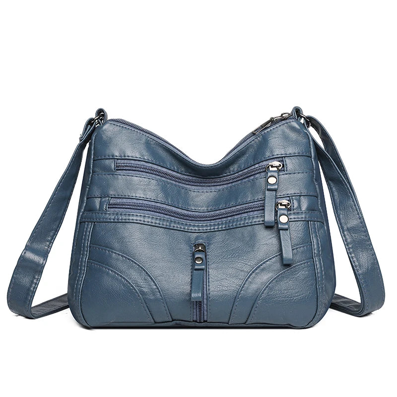 Matching-All Kunstleder-Messenger Bag | Premium PU-Umhängetasche für Damen