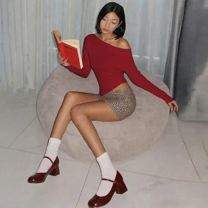 Elegant Strapless Pleated Top – Sexy Slim Fit Long Sleeve Pullover