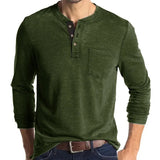 Europäische und amerikanische Herren Langarm Rundhals-T-Shirts Amazon Herren Base Layer Top Außenhandel Herren T-Shirt Henry-Kragen