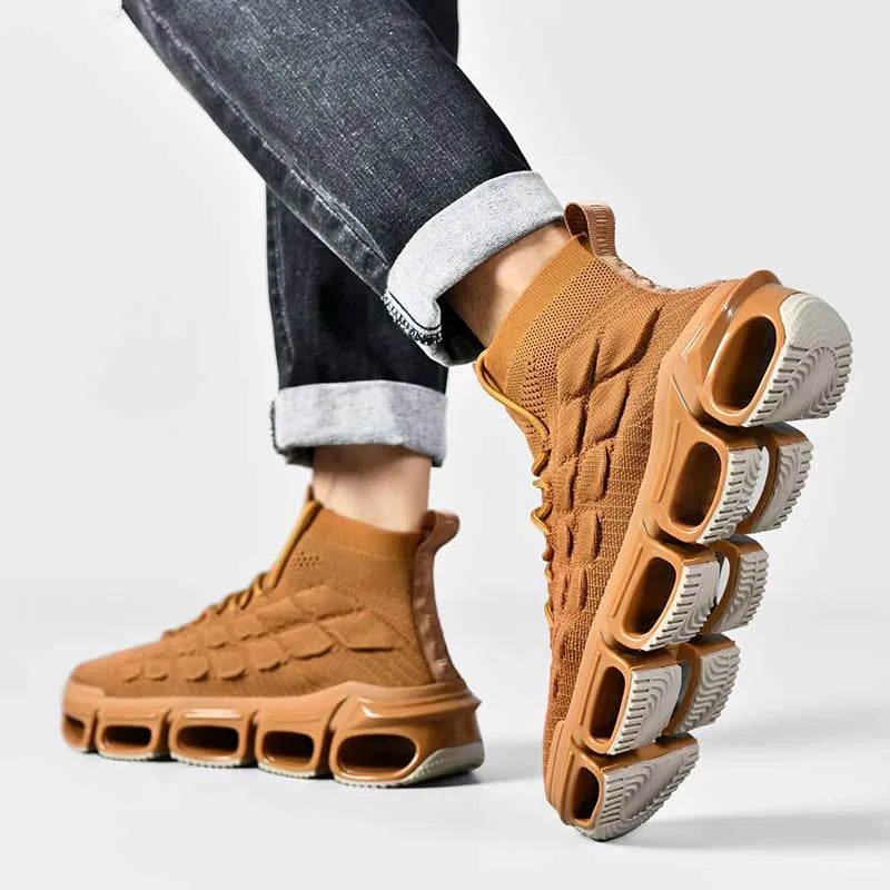 Herren Luxus-Sneaker – Atmungsaktive Hohlsohlen-Fashion-Trainer, Leichte Freizeit-Laufschuhe