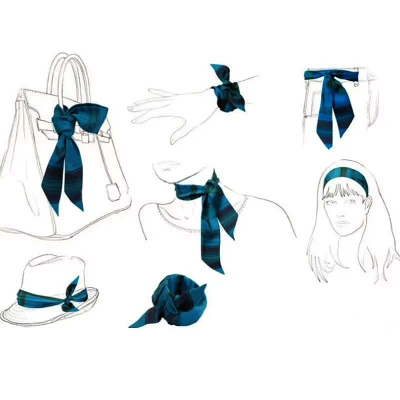 Luxury Horse Design Silk Ribbon Scarf for Women
