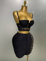 High-Quality Women's Sexy Bandage Set – Fashion Crop Top & Pencil Skirt 2 Piece