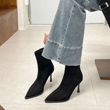 Women's Elegant Pointed Toe High Heel Ankle Boots