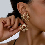 Vintage hohle Sonnenblumen-Ohrstecker für Damen