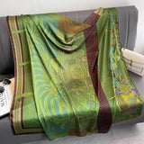 Das quadratische Seidentuch "Silk Horizon": Atemberaubender Designer-Print Hijab & großer Seidenfoulard, 110 cm