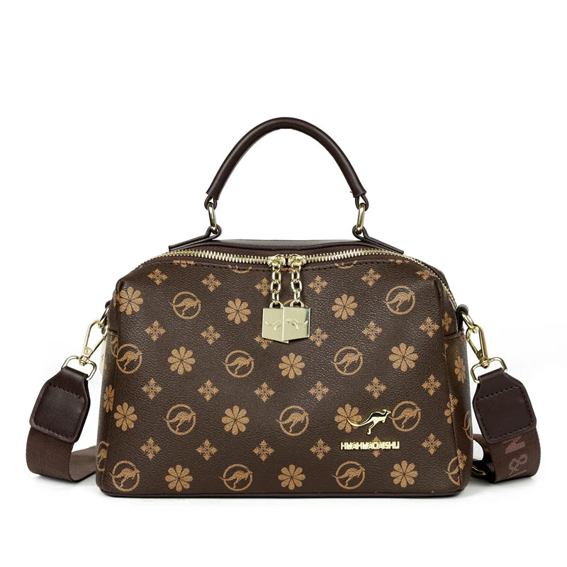Luxury Brand Designer Women's Handbag | High-Quality Printed Leather Crossbody