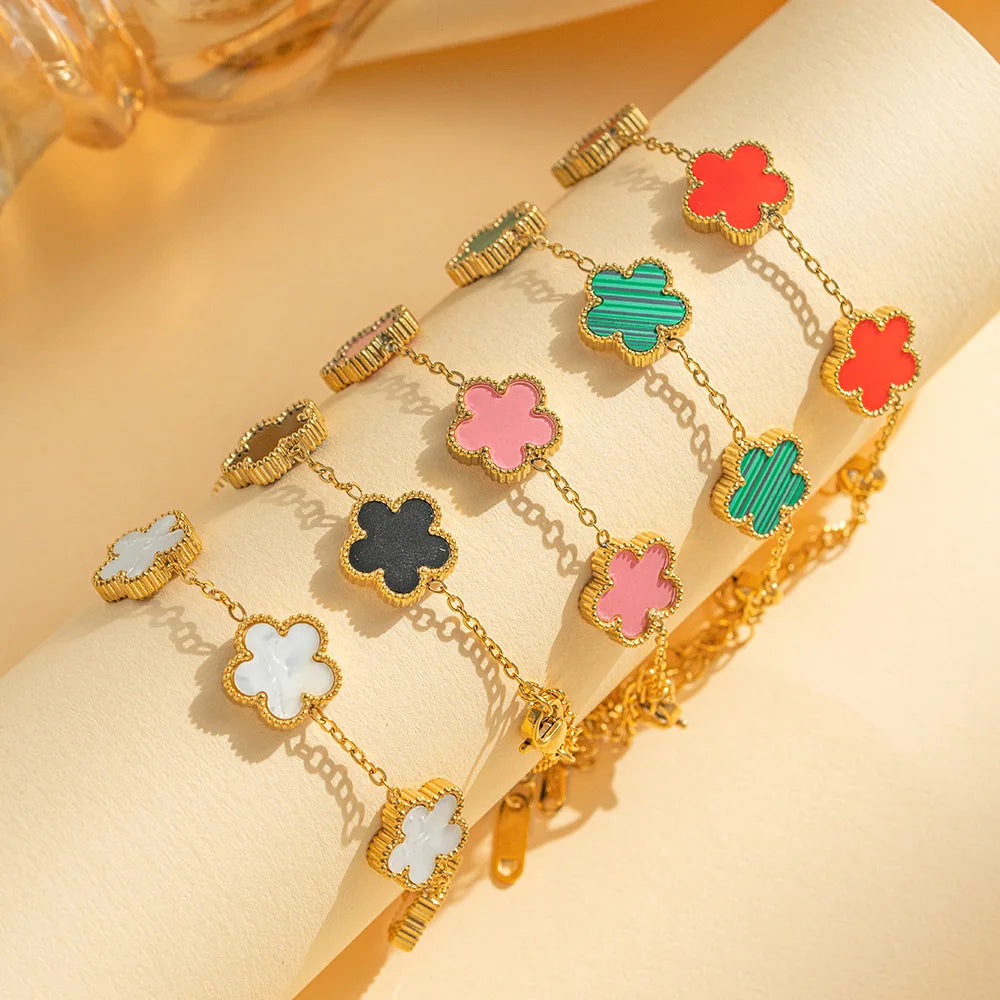 Glücks-Kleeblatt-Armband für Damen – Wasserdichte Edelstahlkette