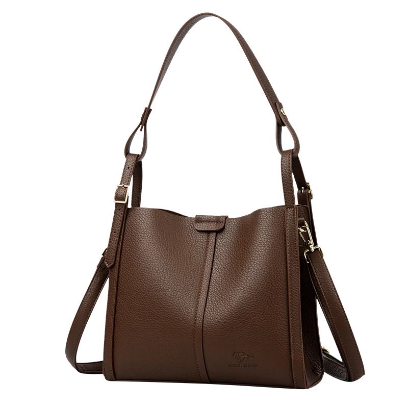 The Sovereign-Medium Silhouette High-Quality PU Leather Top-Handle Bag