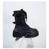 Women’s 9cm Chunky Platform Punk Wedge Ankle Booties