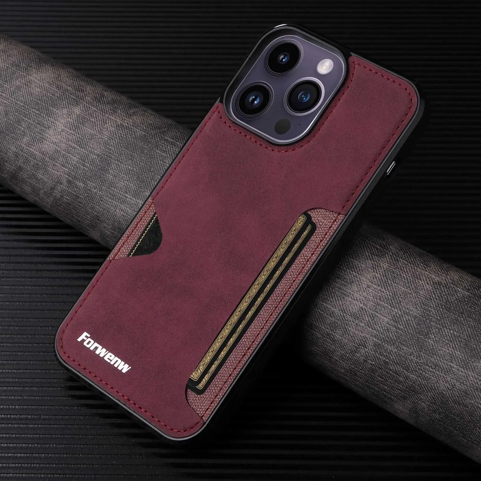 Retro PU Leder Brieftaschenhülle mit Kartenhalter für iPhone 17 Air 16 15 14