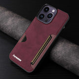 Retro PU Leder Brieftaschenhülle mit Kartenhalter für iPhone 17 Air 16 15 14