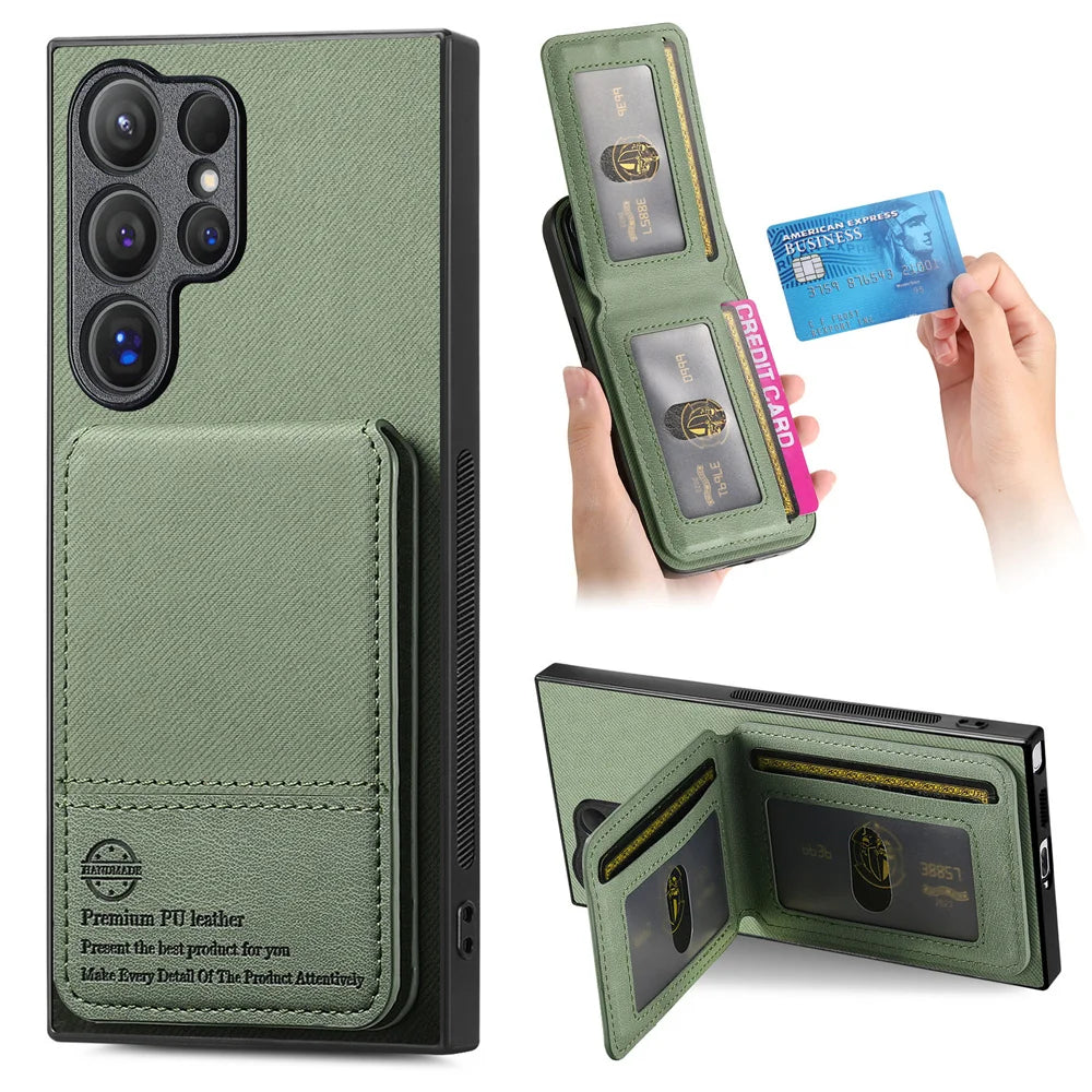 RFID-blockierende Brieftaschen-Hülle für Samsung Galaxy S26 S25 S24 S23 Ultra S22 und A-Serie