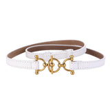 Luxury Women’s Skinny Leather Belt – Classic Solid Color Thin Waist Belt for Dresses