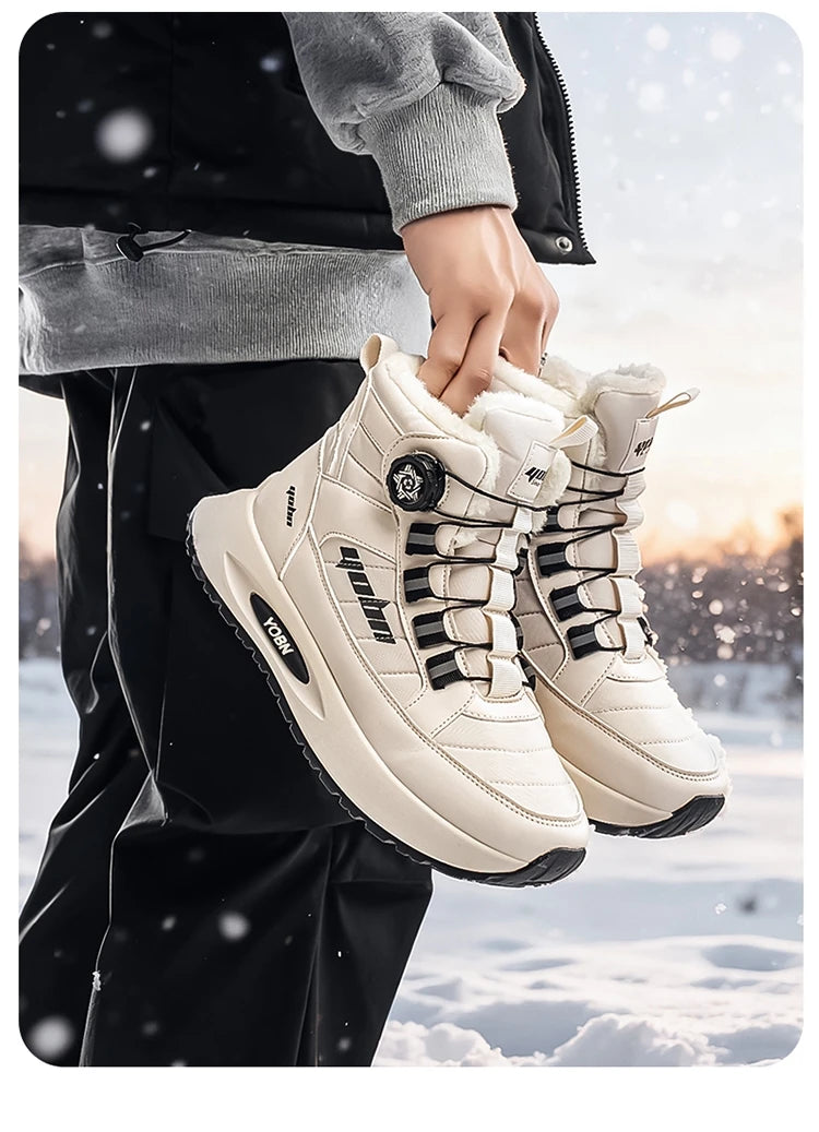 Herren Winterstiefel - Wasserdichte Schneestiefel für Herren - Rutschfeste Outdoor-Wanderschuhe