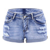 Women’s Split Hem Denim Sexy Mid-Waist Summer Beach Cut-Offs – Slim Fit Elastic Jean Shorts