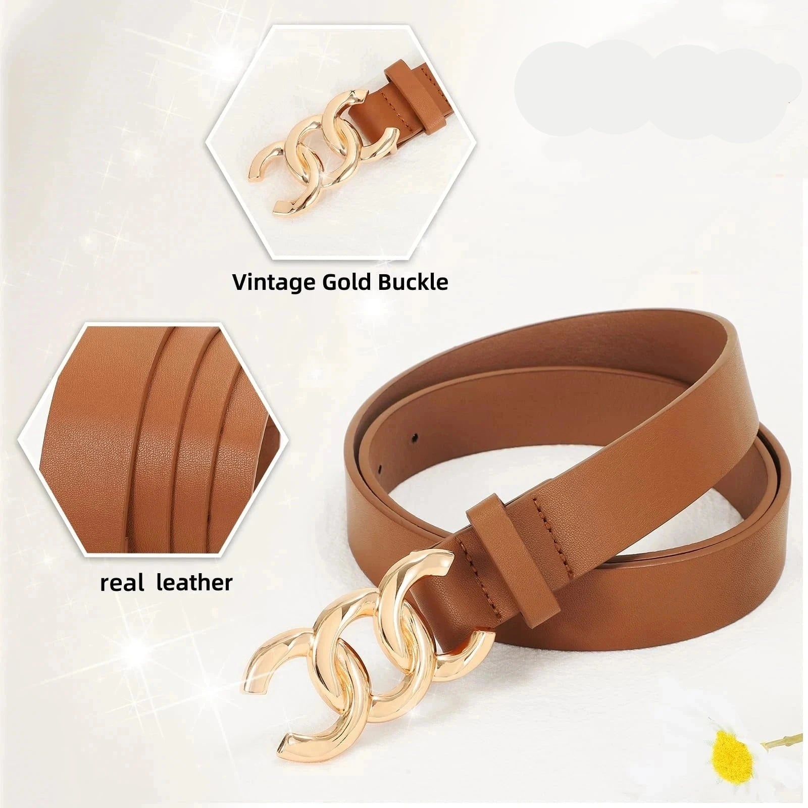 Women's Thin Leather Decorative Belt – New Style Waistband for Dresses & Suits